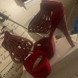 Red studded heel